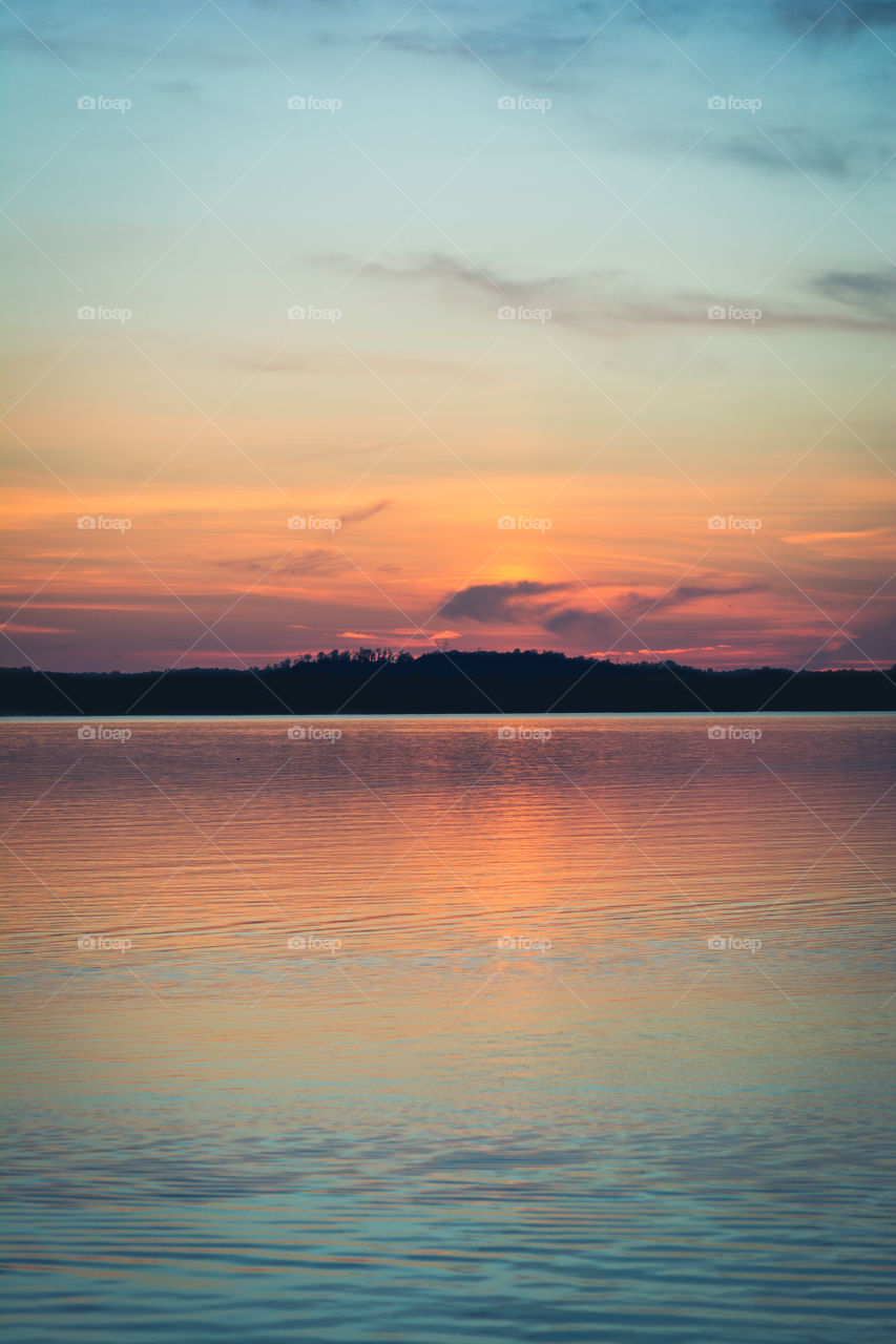 Colorful Late Evening Sky on the Tennessee River