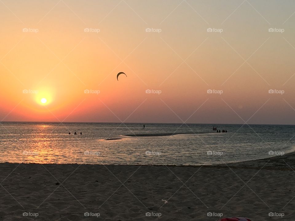 Kite surfing in Ras Sudr Egypt 
