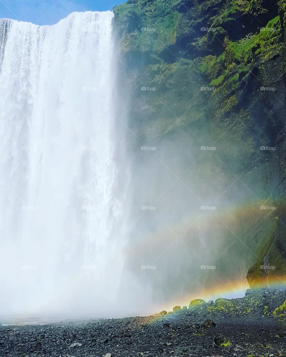 Waterfall, Water, Outdoors, No Person, Rainbow