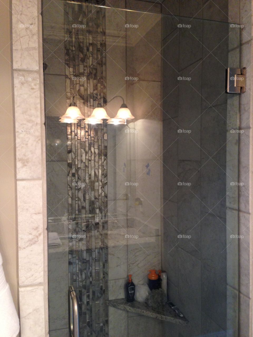 Tile and glass shower