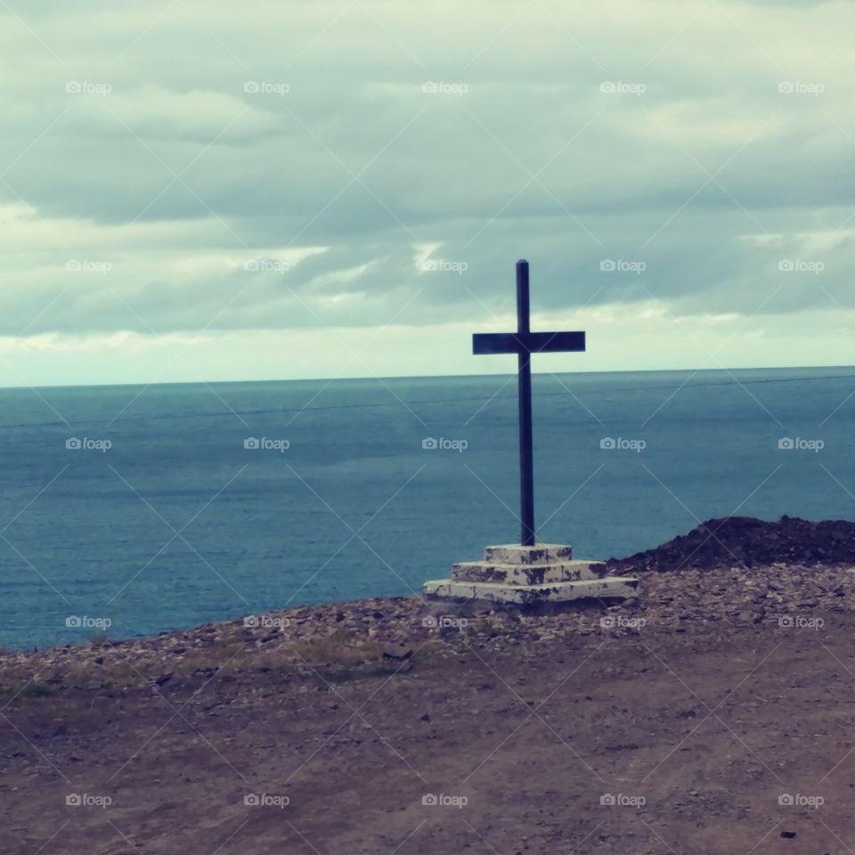 Icelandic cross. Borgarfjardarvegur Iceland.