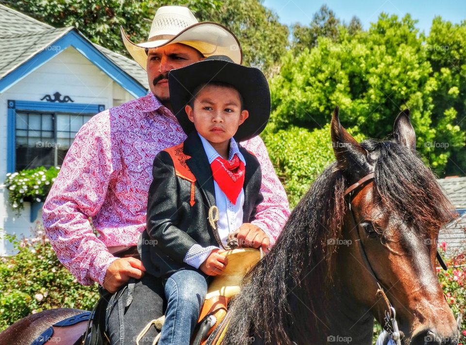 Cowboy Father And Son