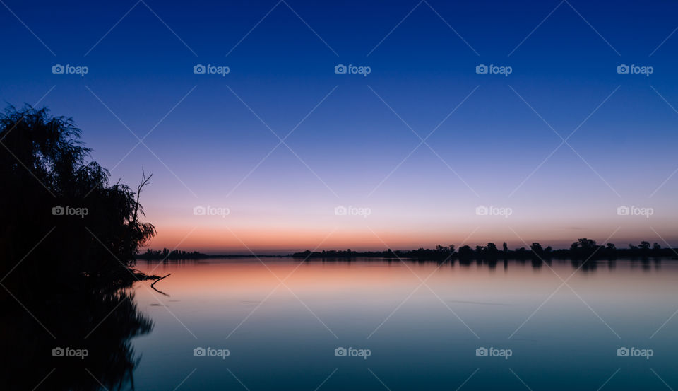 Sunset over Tejo at Salvaterra de Magos, Santarém, Portugal 