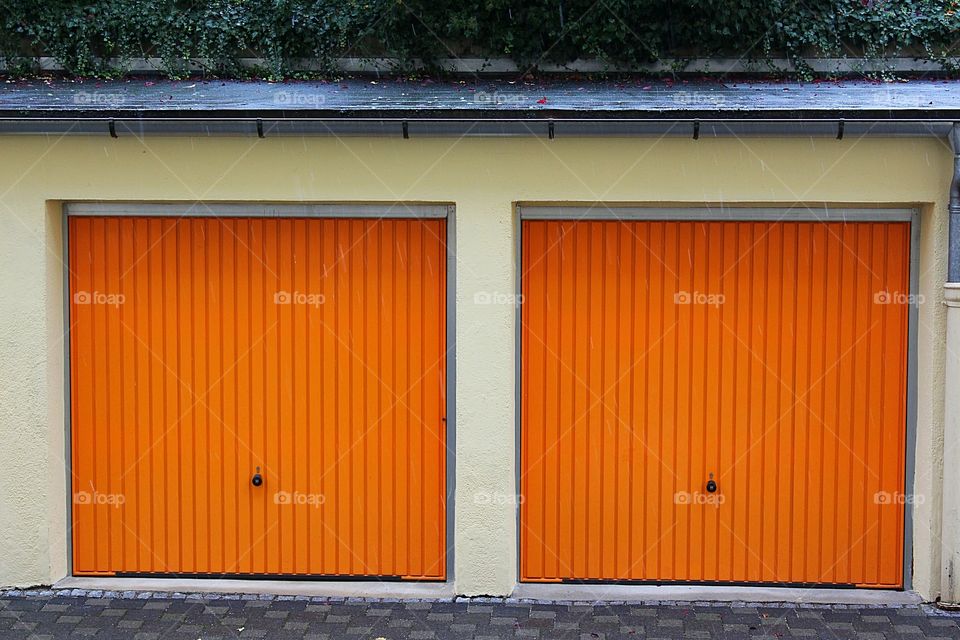 orange garage doors