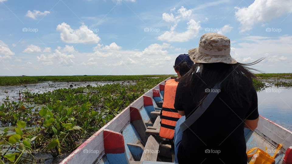 Tourists At Thalay Noi Waterfowl Park In Phatthalung Thailand.