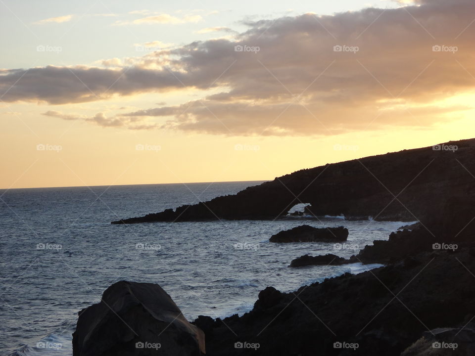 sunset maui coast. maui