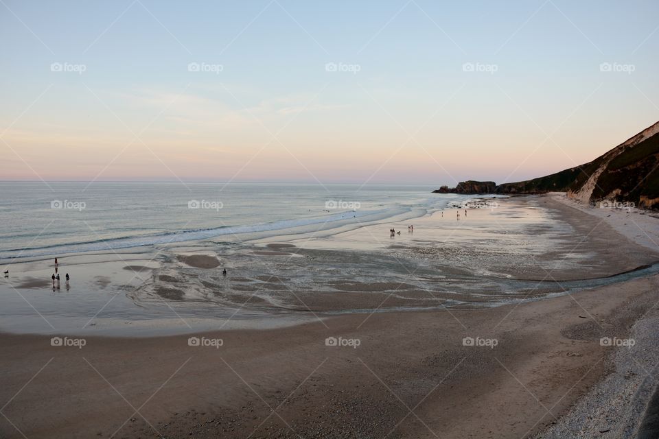 a beautiful sunset in the seashore