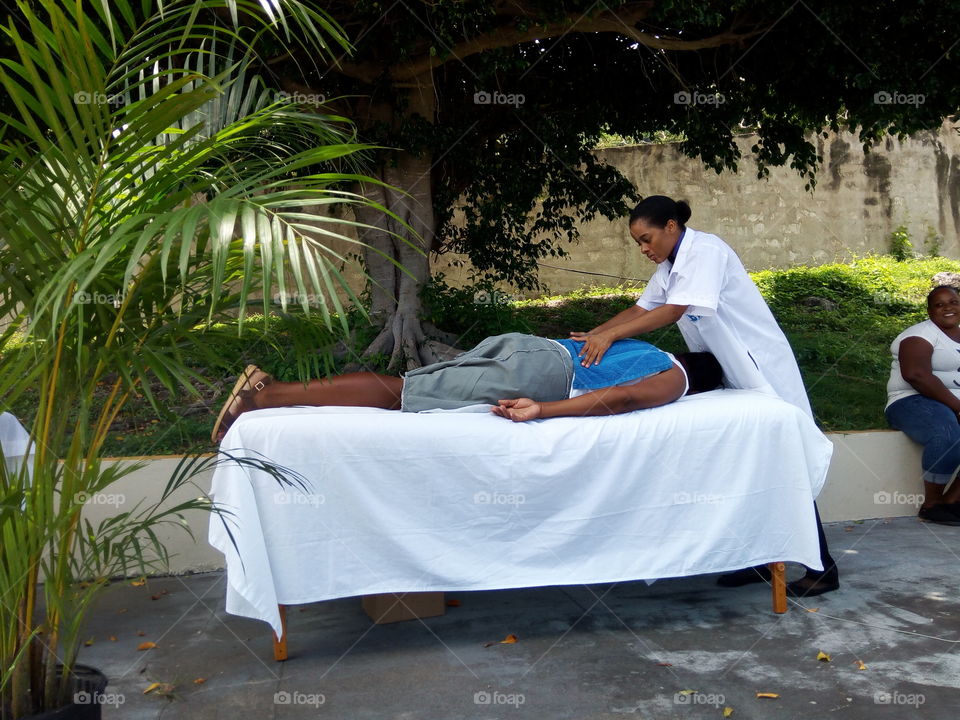 massage under the tropical breeze