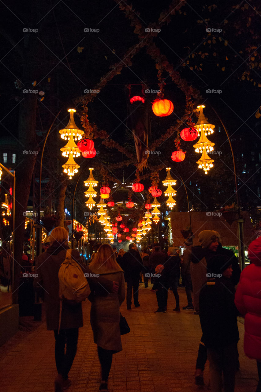 Halloween market att theme park Tivoli in Copenhagen Denmark.