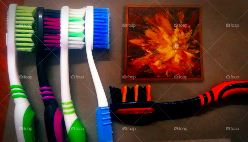 Colorful Toothbrush & Photo frame.Clash of Colora