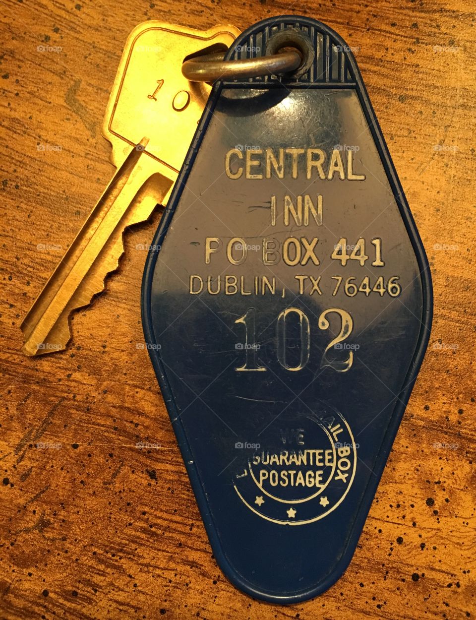 Old school motel key. 