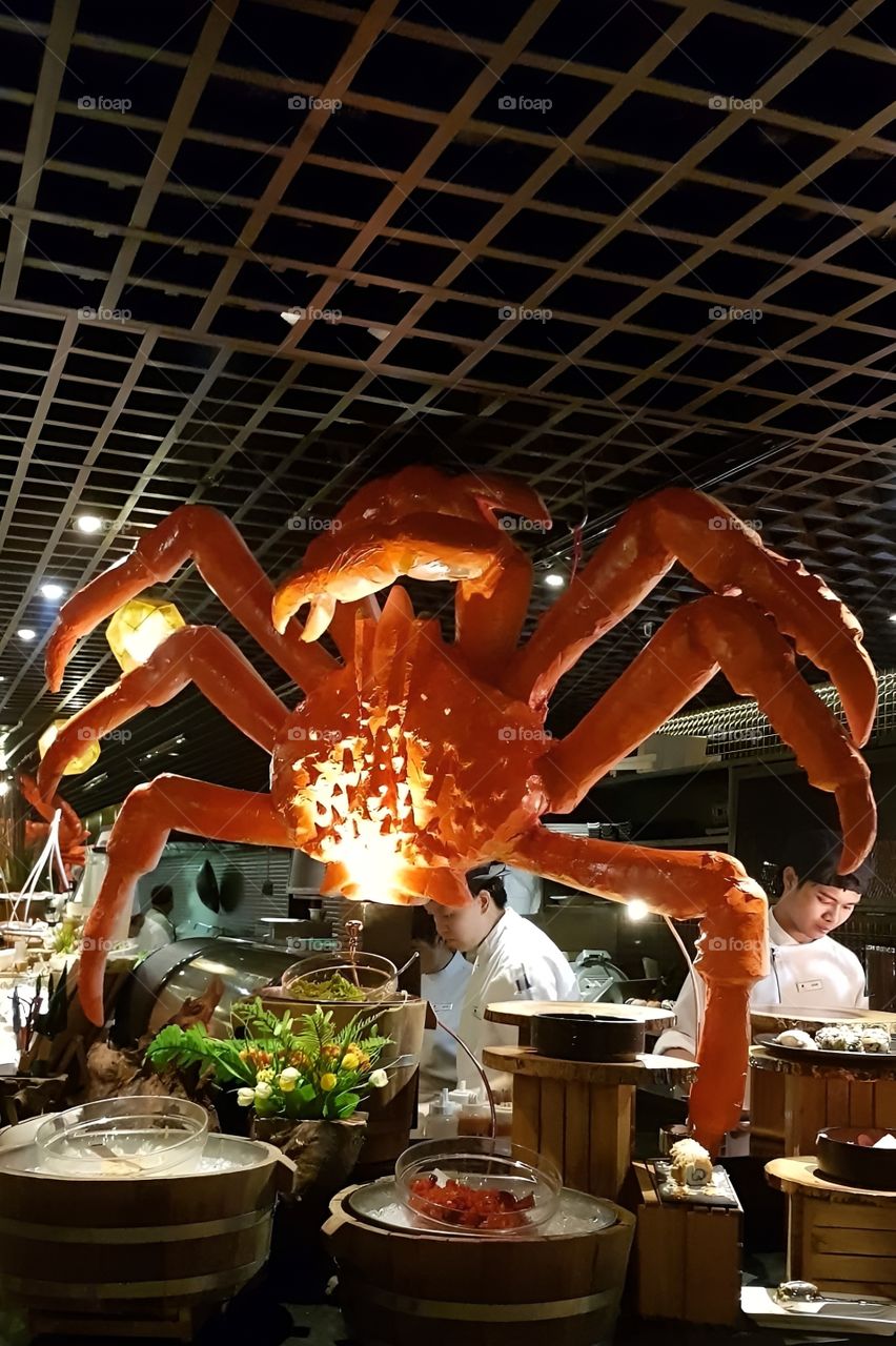 giant crab in hotel restaurants 5 start model