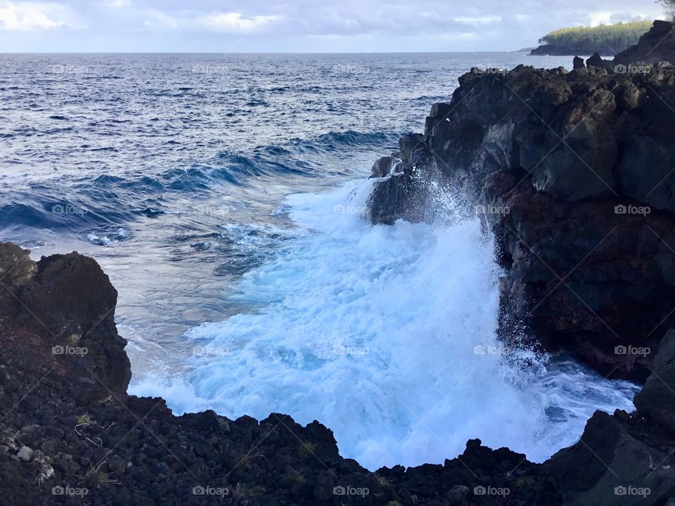 Waves at the sea cliffs