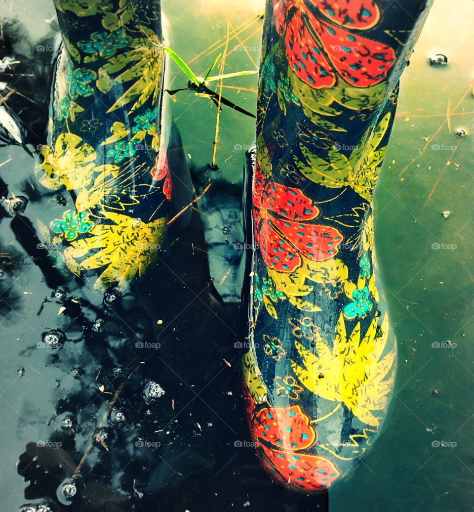 Spring rains , and colorful rain boots .