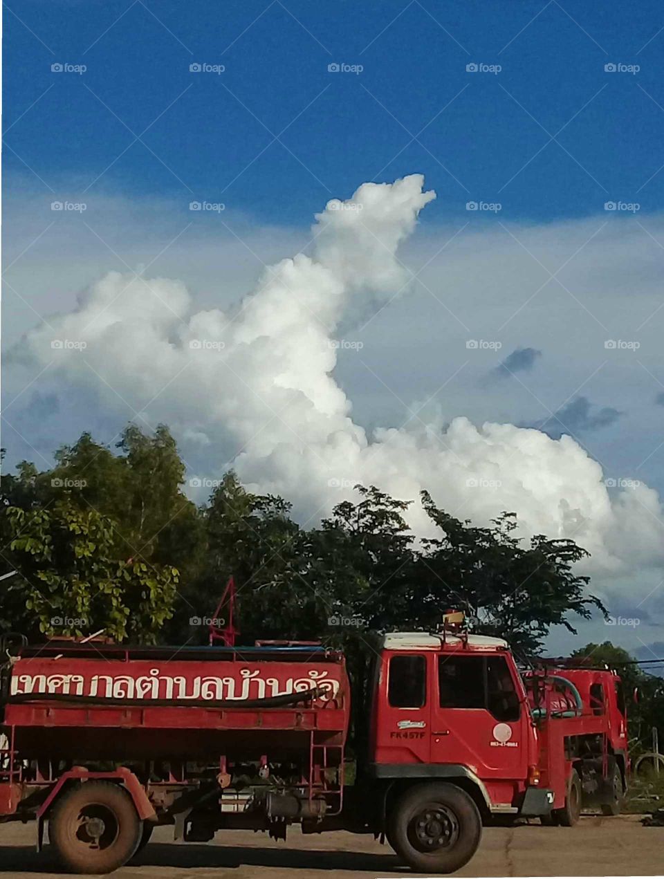 Fire hydrant and the cloud.