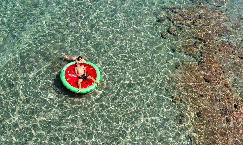 Summer time, on a big watermelon, Greece.