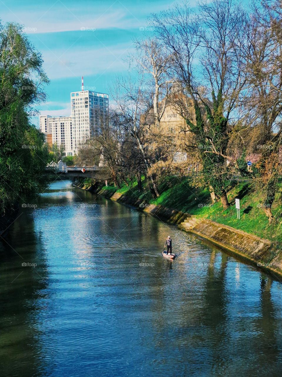 the Bega river in the city of Timisoara