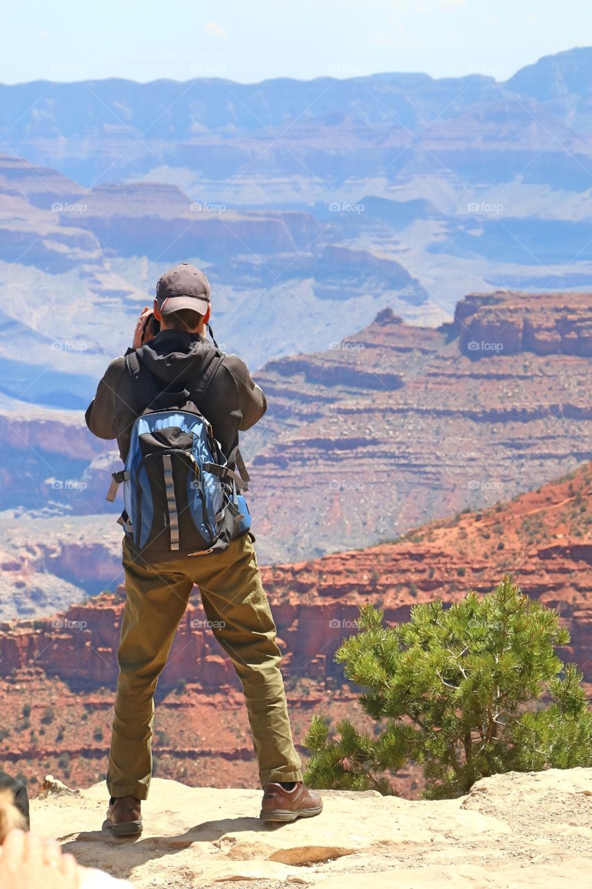 Tourist at the Grand Canyon