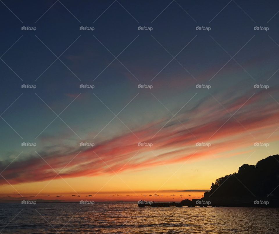 Sunset above the sea 