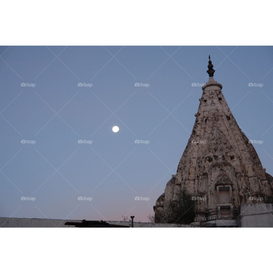 Moonlit temple, India . Moonlit temple, India 