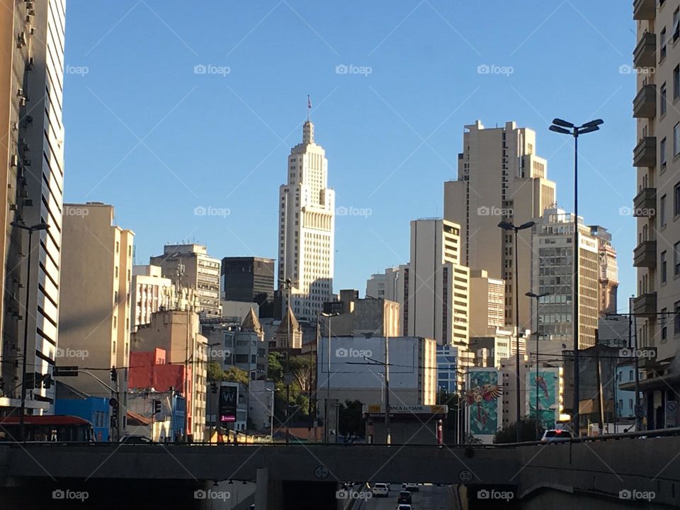 São Paulo downtown, viewed while waiting in the traffic.