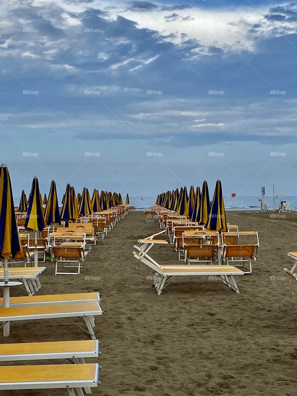 sunbeds and umbrellas