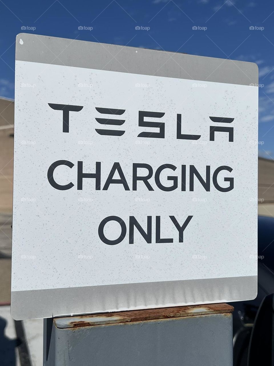 Tesla Charging Only sign