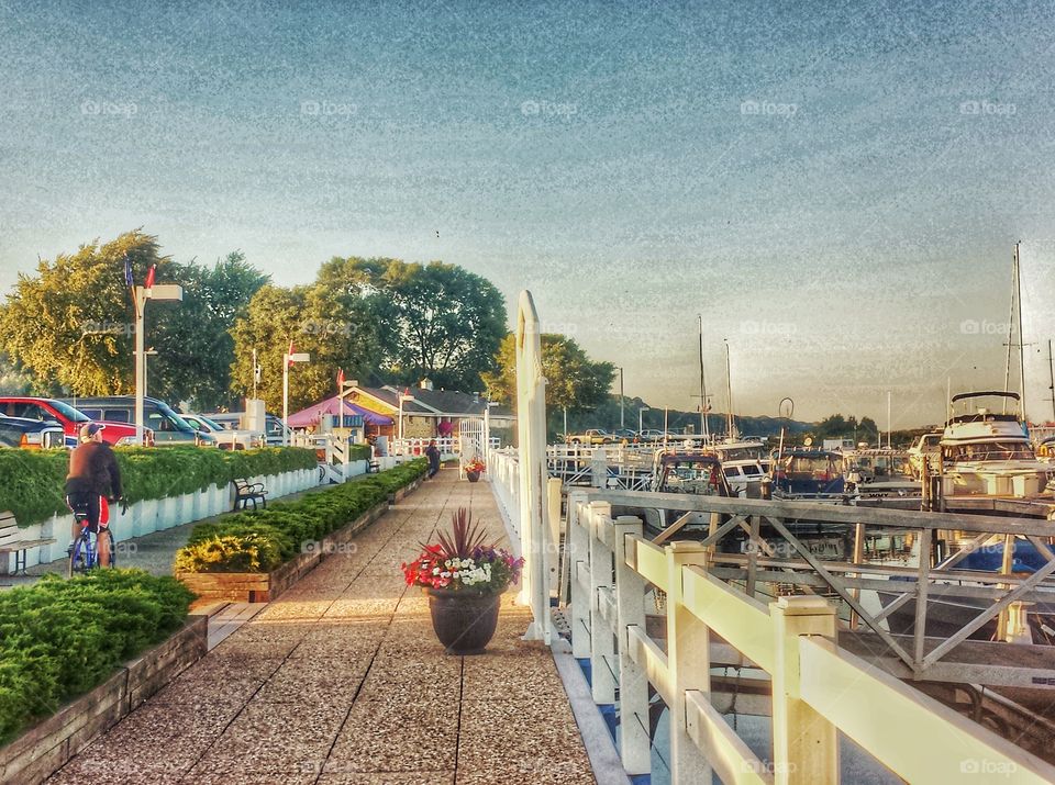 The Golden Hour . Biking the Marina Path at Golden Hour