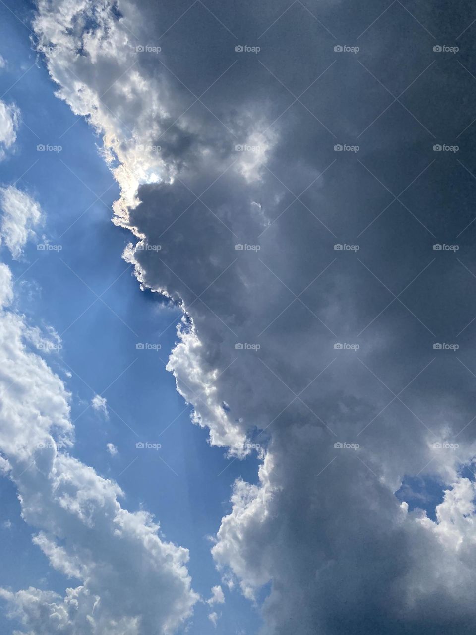 Blue sky and dark clouds 