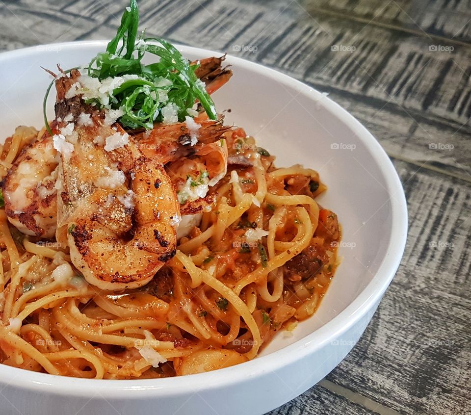 Prawn and Chorizo Spaghetti