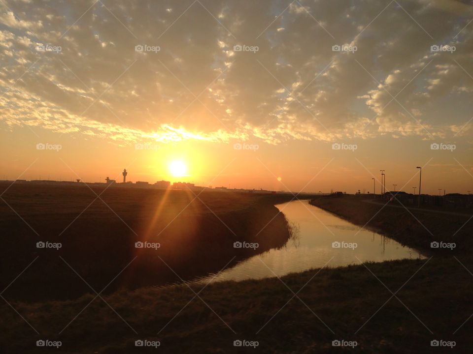 water sunset sun amsterdam by berenisze