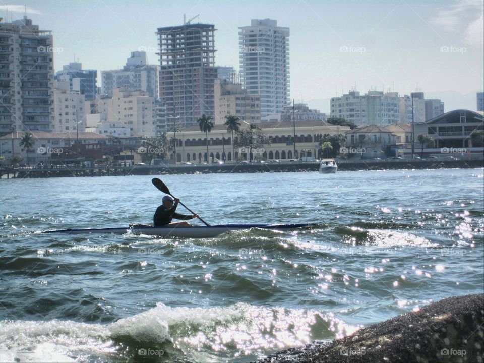 rowing. Santos bay/Brazil