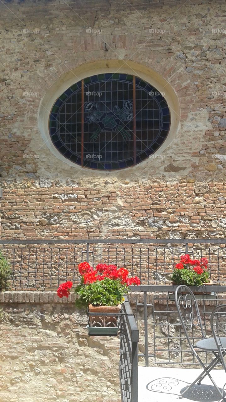 Stained Glass Window in Siena, Italy