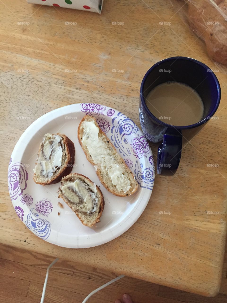 Christmas breakfast!  Hungarian Nut Roll, Swedish cardamom bread and coffee...the absolute best!