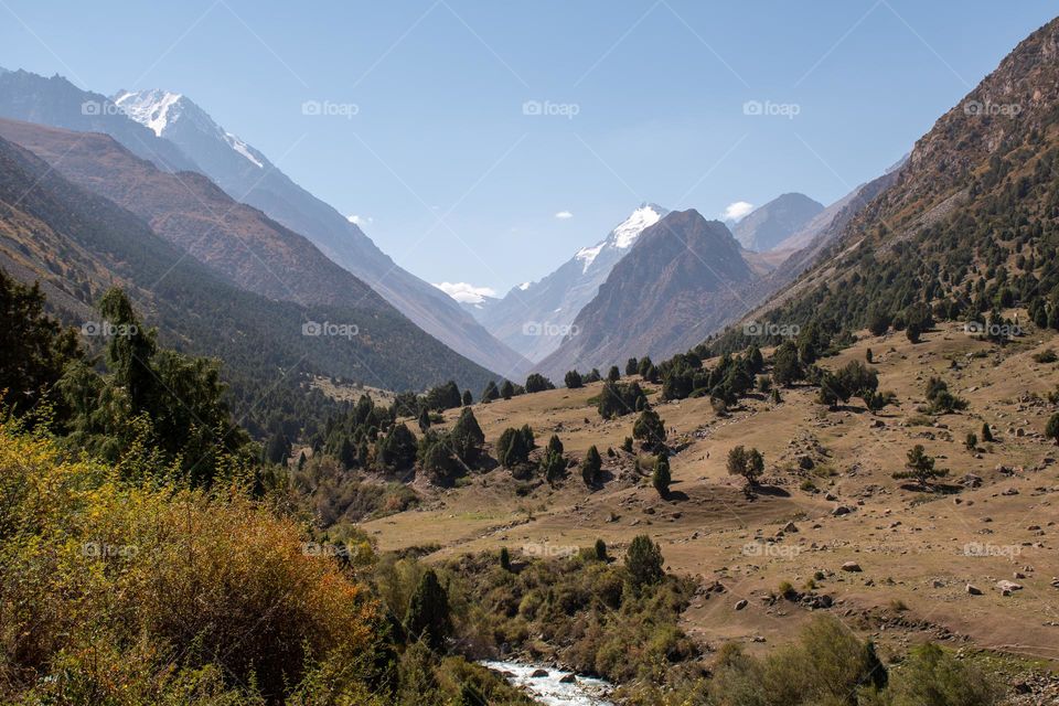 Scenic View of Tian Shan Mountains