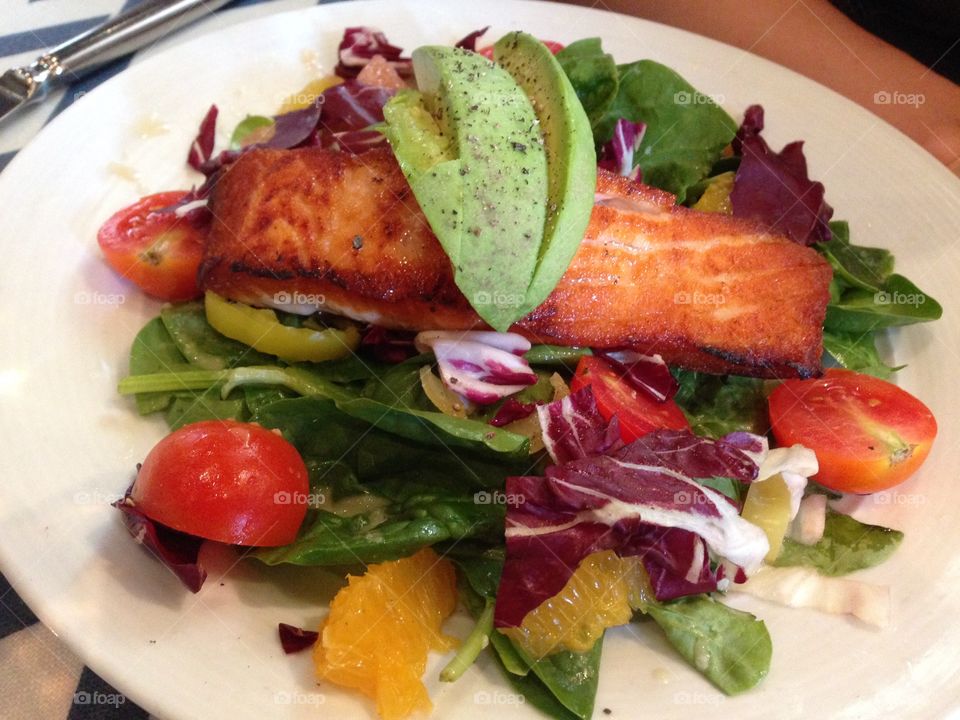 Healthy salmon salad