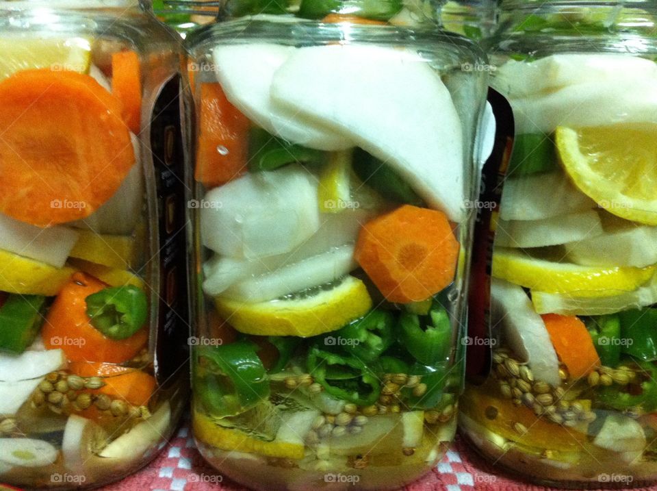 Jar pickled vegetables 🥒 🌶🥕