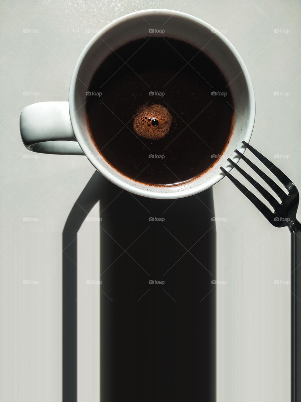 fork and coffee