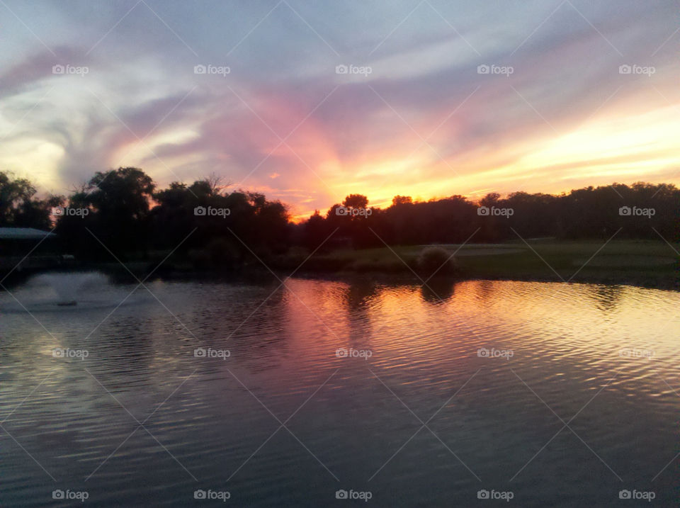 sunset pond summer night ohio by kirkgbrown