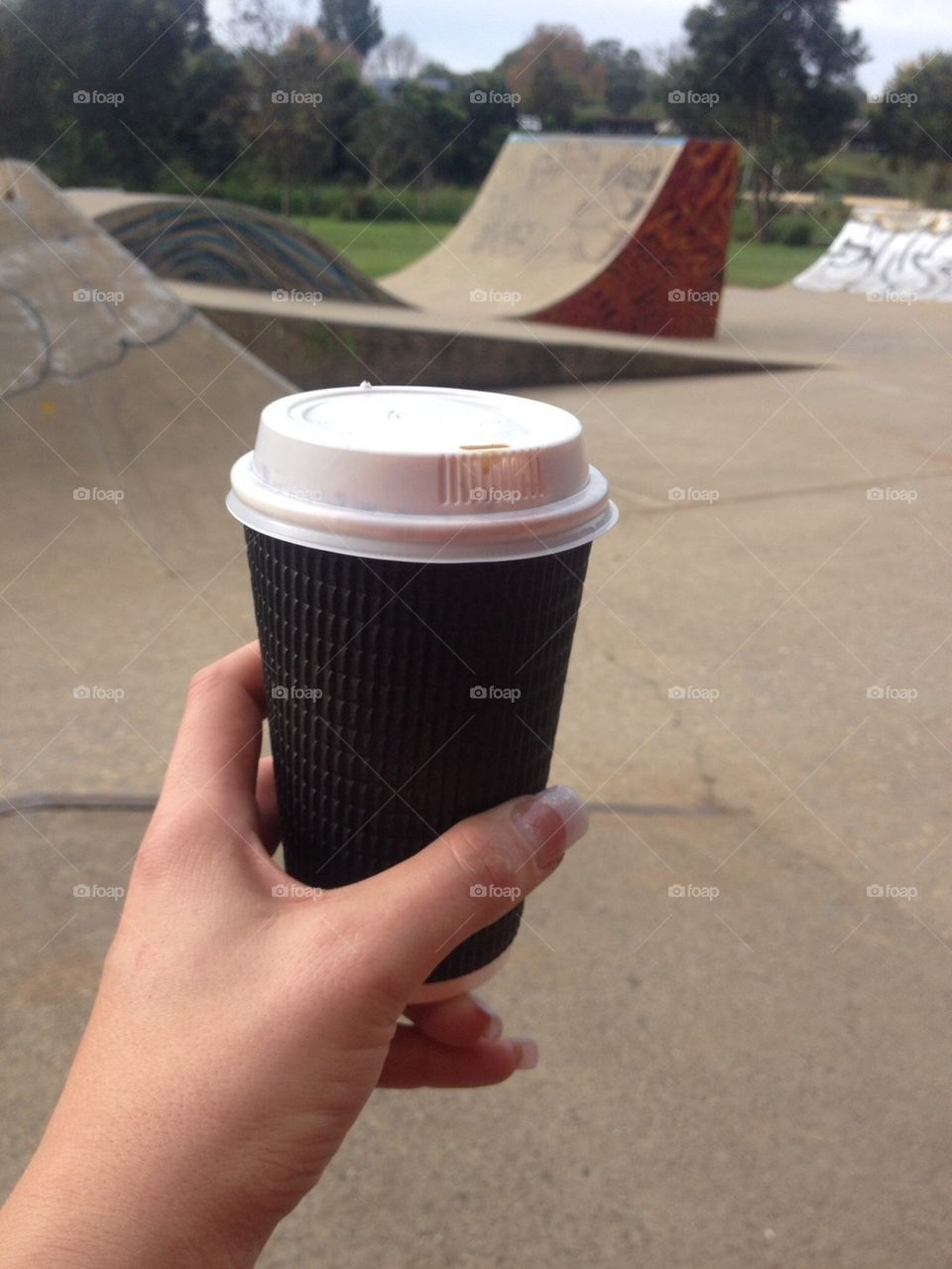 Coffee in a skate park