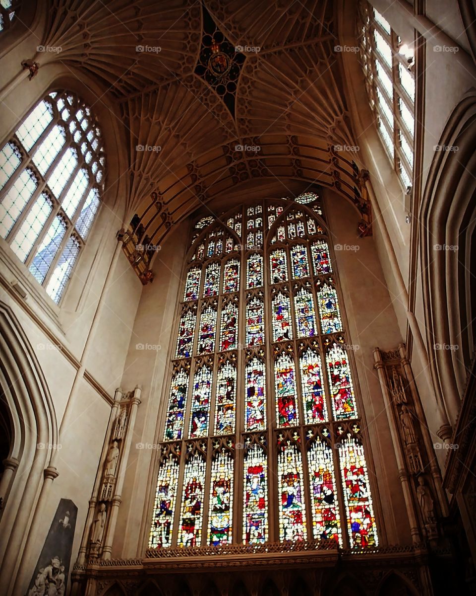 stained glass window of cathedral