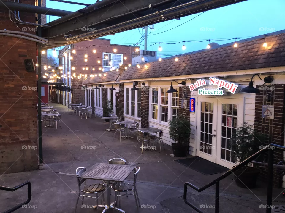 Bistro lights in Nashville 