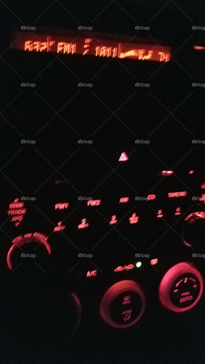 Glow of the dashboard light