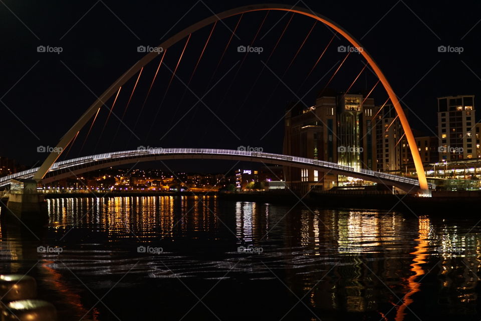 Millennium bridge Newcastle at night