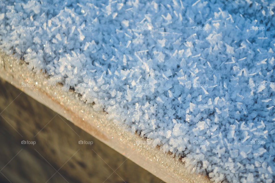 Snow crystals in sunlight  