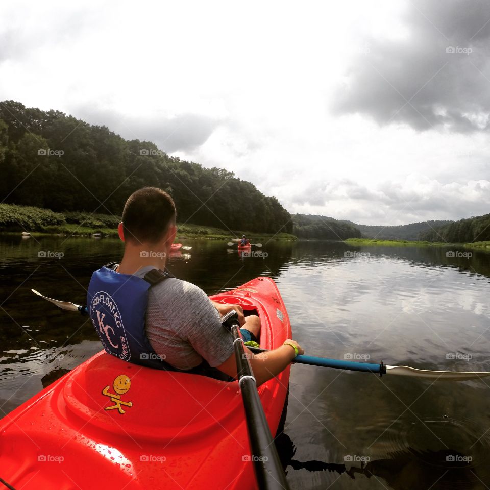 Kayaking on the river