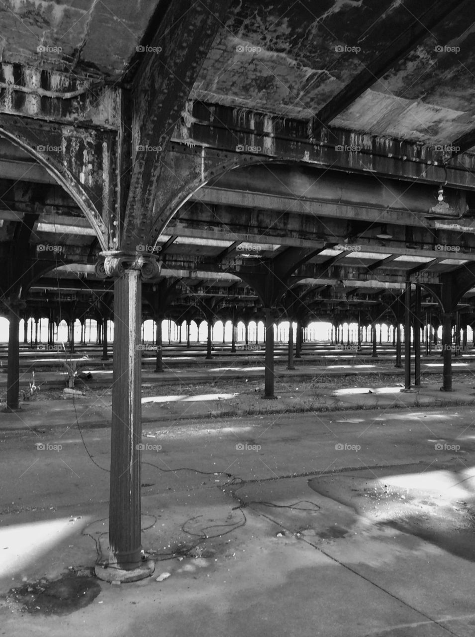 Old concrete bridge in city