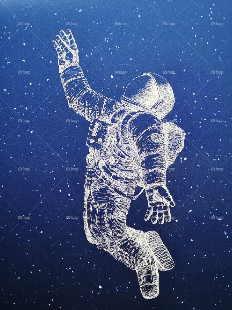 Astronaut illustration in space