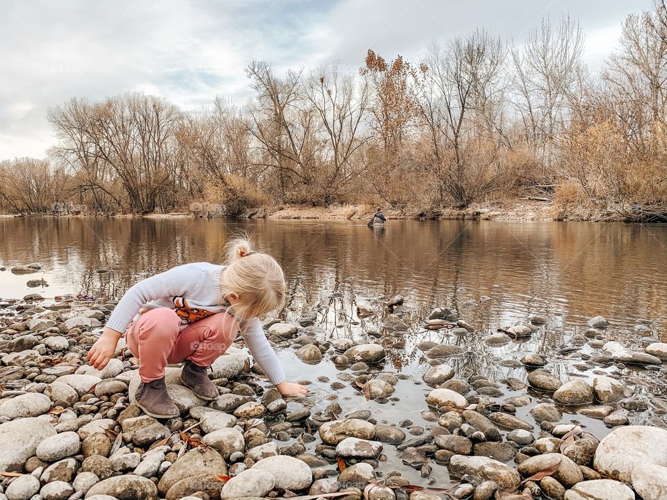 Child playing in water