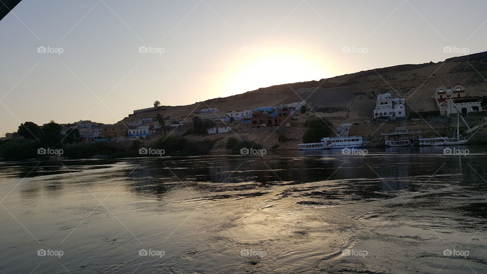 Nubian houses on the River Nile in Aswan